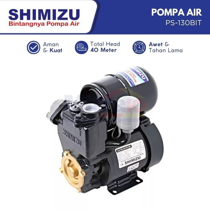 Shimizu Mesin Pompa Air Sumur Dangkal PS-130BIT 125 W visual 2