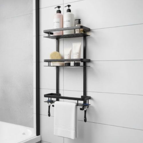 Rak Dinding Kamar Mandi TIDY XBT-0808-3 Hitam, 3 Tingkat visual 2