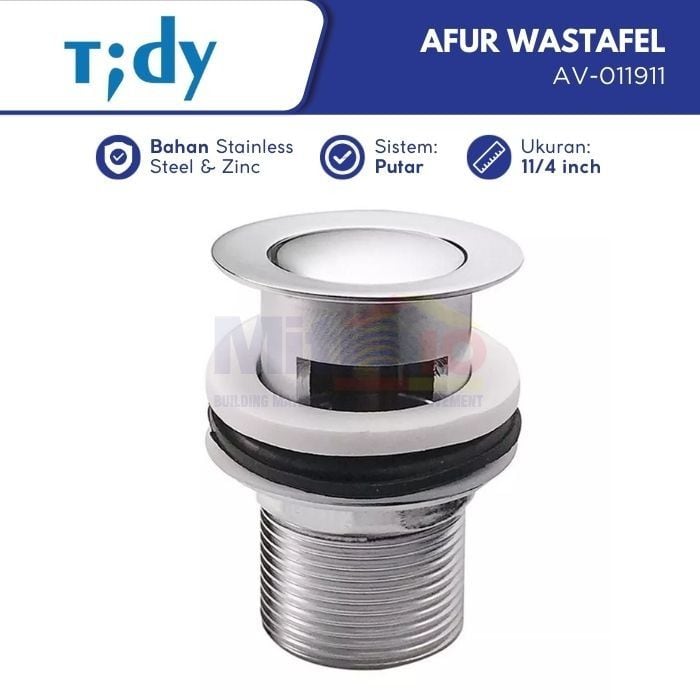 Tidy Afur Lubang Pembuangan Wastafel Putar AV-011911 11/4 Inch visual 2