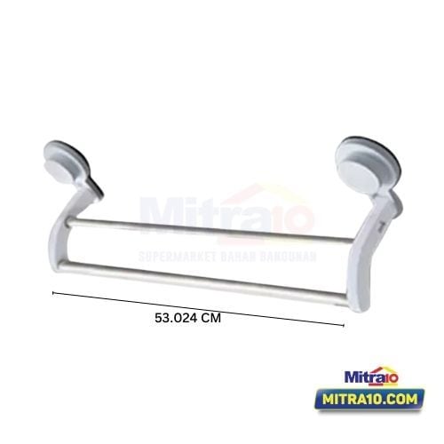 Tidy Gantungan Handuk Kamar Mandi Double Bar BAA-100 10.524cm X 53.024cm X 13cm Putih visual 2