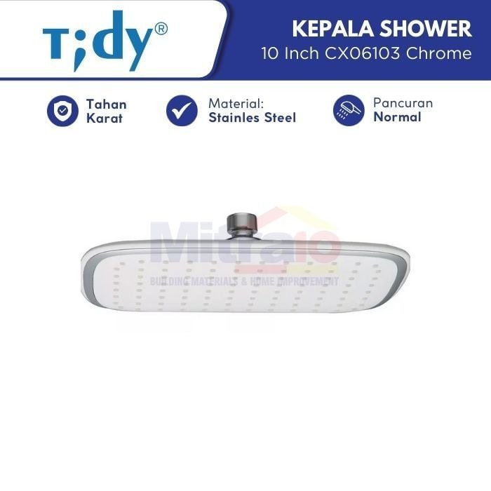 Tidy Head Shower Persegi Stainless CX06103 10 Inch visual 2