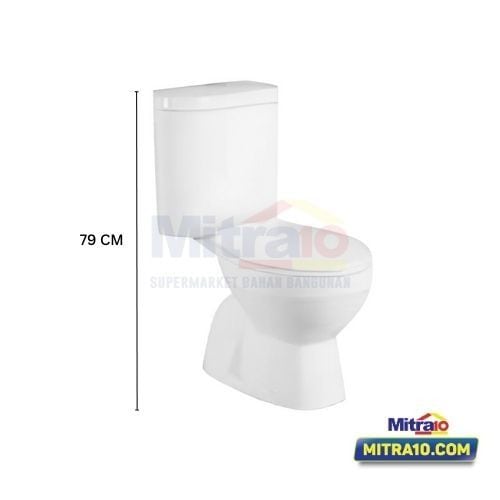 Tidy Kloset Duduk Dua Bagian 008S 36cm X 78.5cm X 62cm Putih visual 2