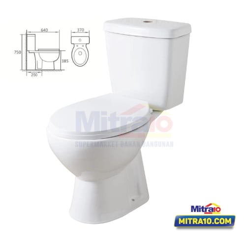 Tidy Kloset Duduk Dua Bagian FSA 0063 64cm X 37cm X 75cm Putih visual 2