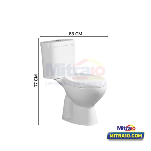 Tidy Kloset Duduk Dua Bagian FSA 0072B 35cm x 77cm x 63cm Putih visual 2