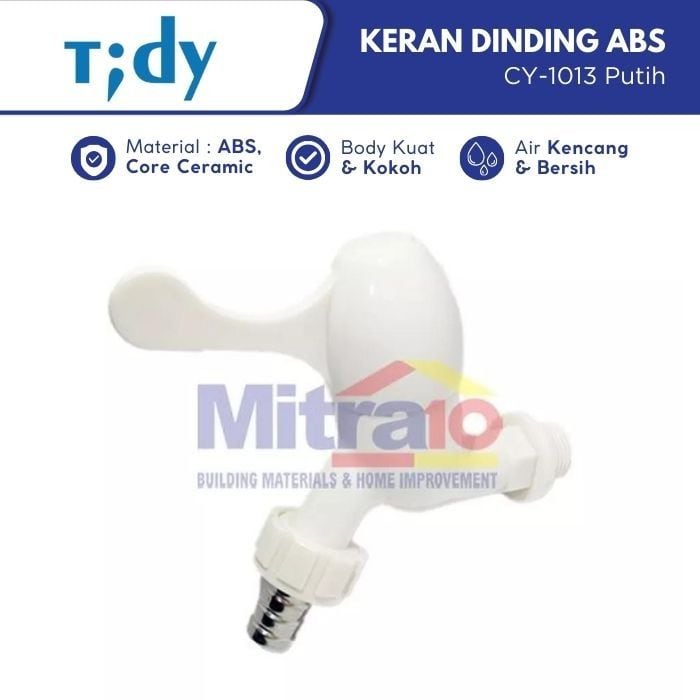 Tidy Kran Dinding Abs CY-1013 Putih visual 2