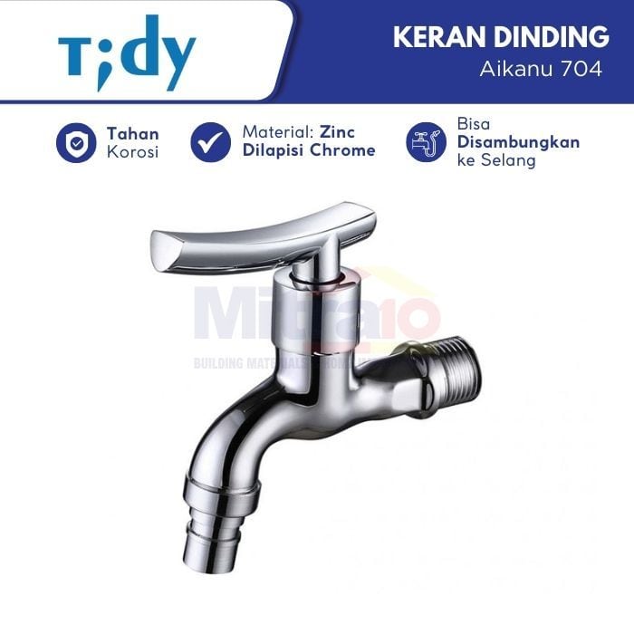 Tidy Kran Dinding Dengan Drat Stainless Aikanu 704 visual 2