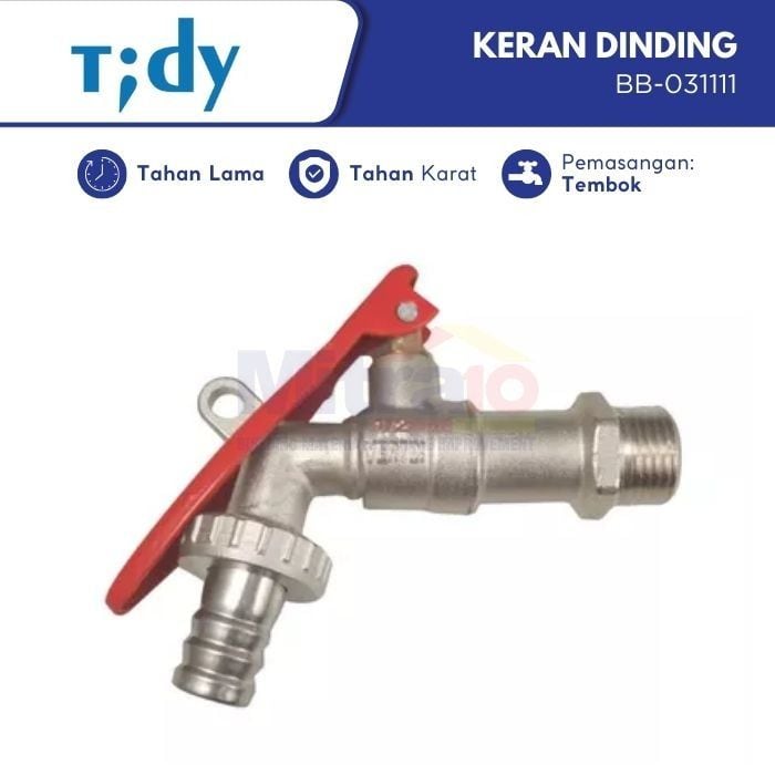 Tidy Kran Dinding Kuningan Dengan Drat BB-031111 visual 2