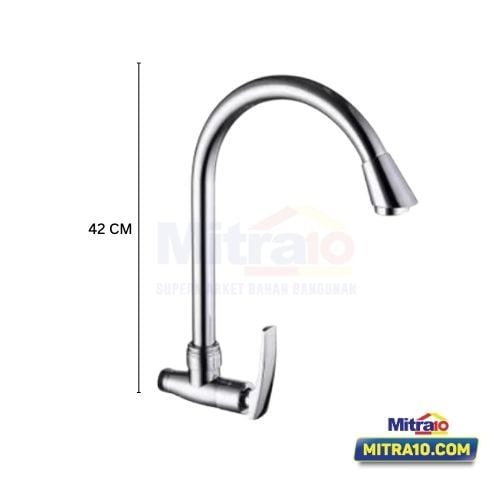 Tidy Kran Dinding Wastafel Cuci Piring Dapur Arendal C307 Chrome visual 2