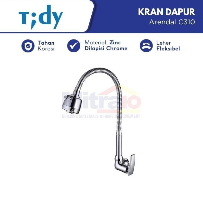 Tidy Kran Dinding Wastafel Cuci Piring Dapur Fleksibel Arendal C310 visual 2