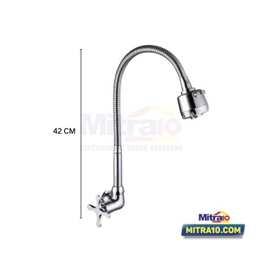 Tidy Kran Dinding Wastafel Cuci Piring Dapur Fleksibel Karmoy D410 Chrome visual 2