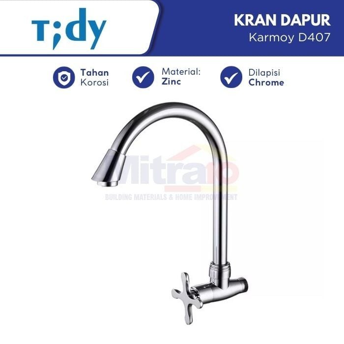 Tidy Kran Dinding Wastafel Cuci Piring Dapur Karmoy D407 visual 2