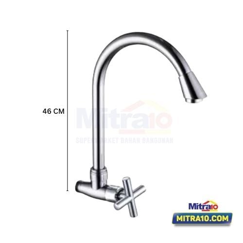 Tidy Kran Dinding Wastafel Cuci Piring Dapur Kenai 807 Chrome visual 2