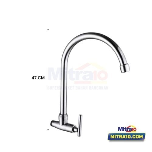 Tidy Kran Dinding Wastafel Cuci Piring Dapur Tromso A108 Chrome visual 2