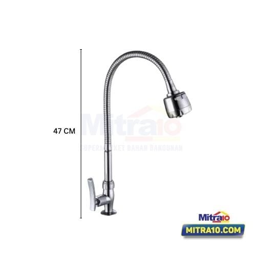 Tidy Kran Wastafel Cuci Piring Dapur Fleksibel Aikanu 711 Chrome visual 2