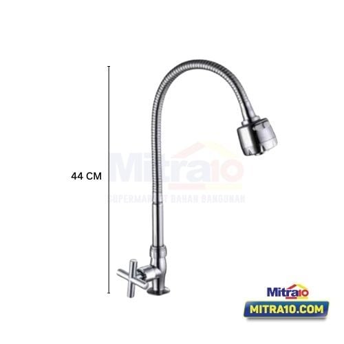 Tidy Kran Wastafel Cuci Piring Dapur Fleksibel Kenai 811 Chrome visual 2