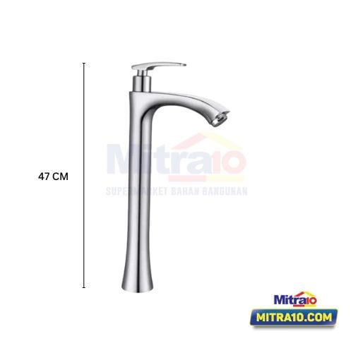 Tidy Kran Wastafel Leher Panjang Kuningan Arendal C313 Zinc Chrome visual 2