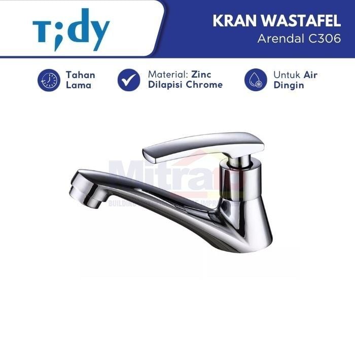 Tidy Kran Wastafel Stainless Arenda C306 Chrome visual 2
