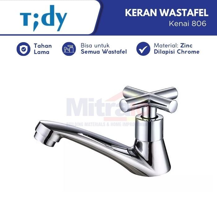 Tidy Kran Wastafel Stainless Kenai 806 1/2 inch zinc chrome visual 2