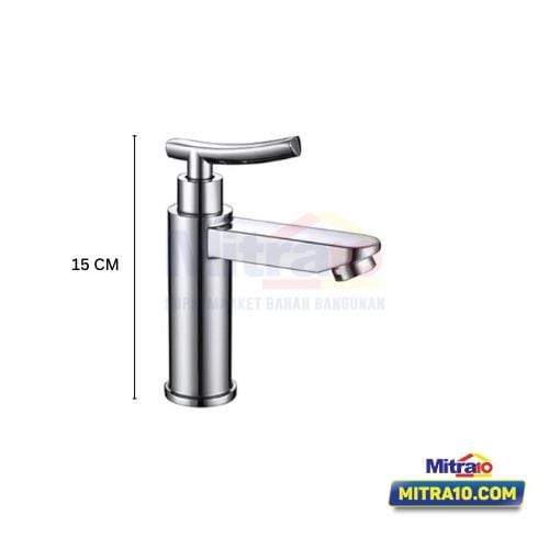 Tidy Kran Wastafel Stainless Sedang Neretva 612 1/2 inch Zinc Chrome visual 2