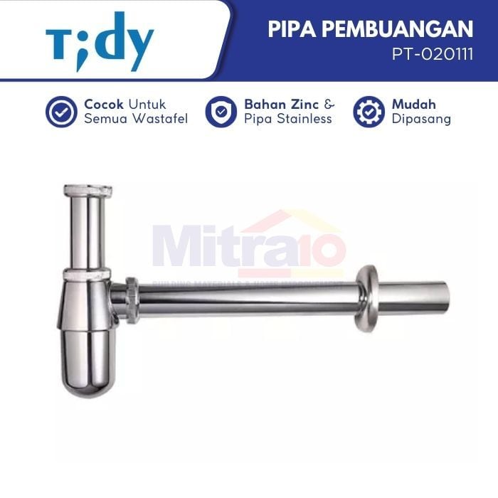 Tidy P-Trap Stainless Pipa Pembuangan Wastafel PT-020111 11/4 Inch visual 2