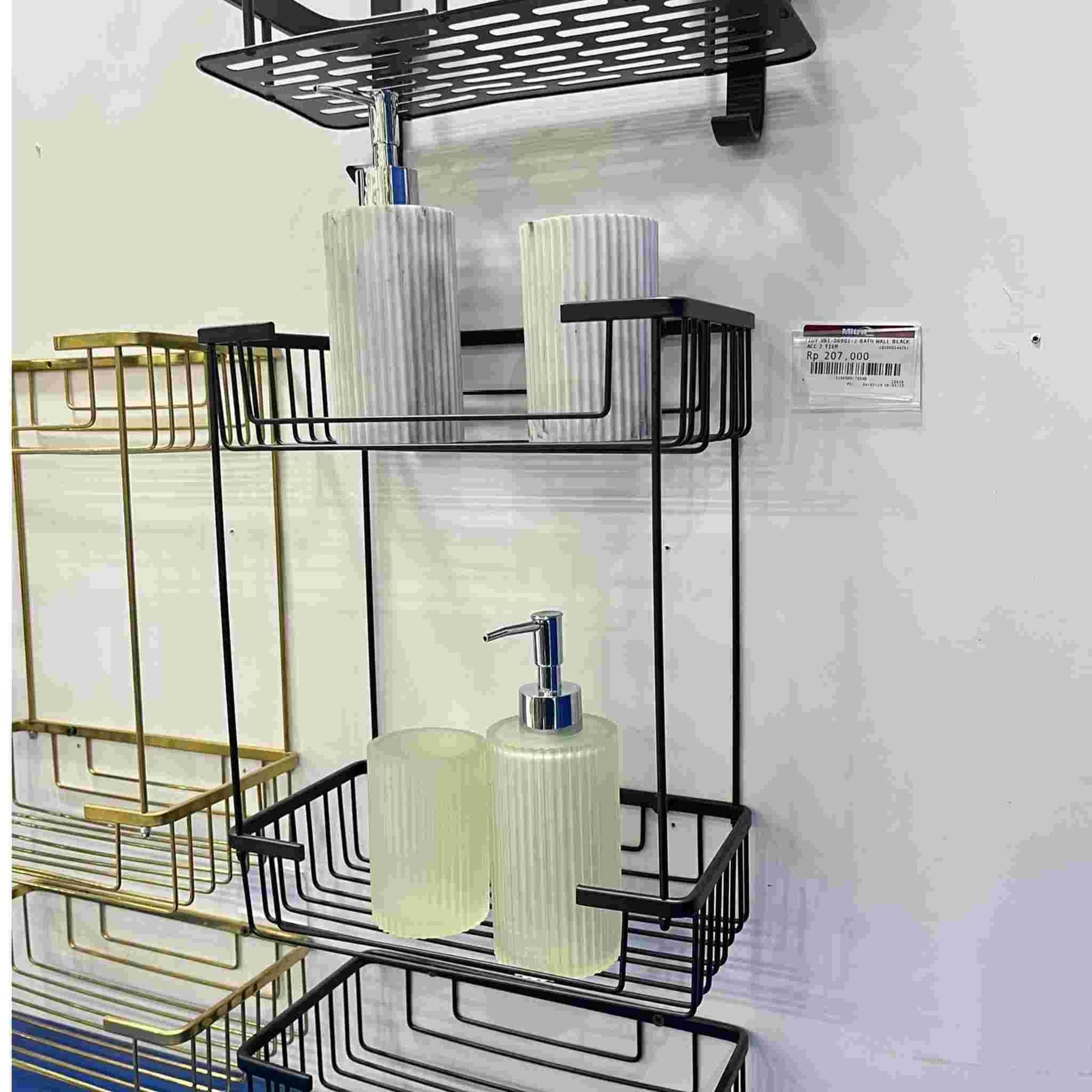 Tidy Rak Dinding 2 Tingkat XBT-06901-2 Hitam visual 2
