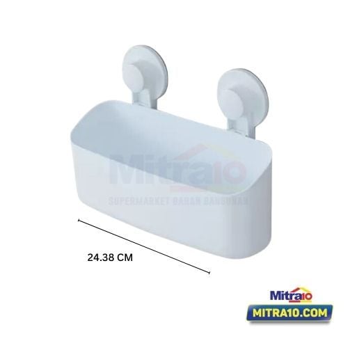 Tidy Rak Dinding Kamar Mandi Multifungsi BAA-130 9.28cm X 24.38cm X 17.9cm Putih visual 2