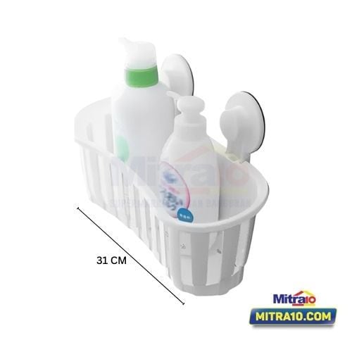 Tidy Rak Dinding Kamar Mandi Multifungsi BAA-150 11.824cm X 30.624cm X 17.6cm Putih visual 2