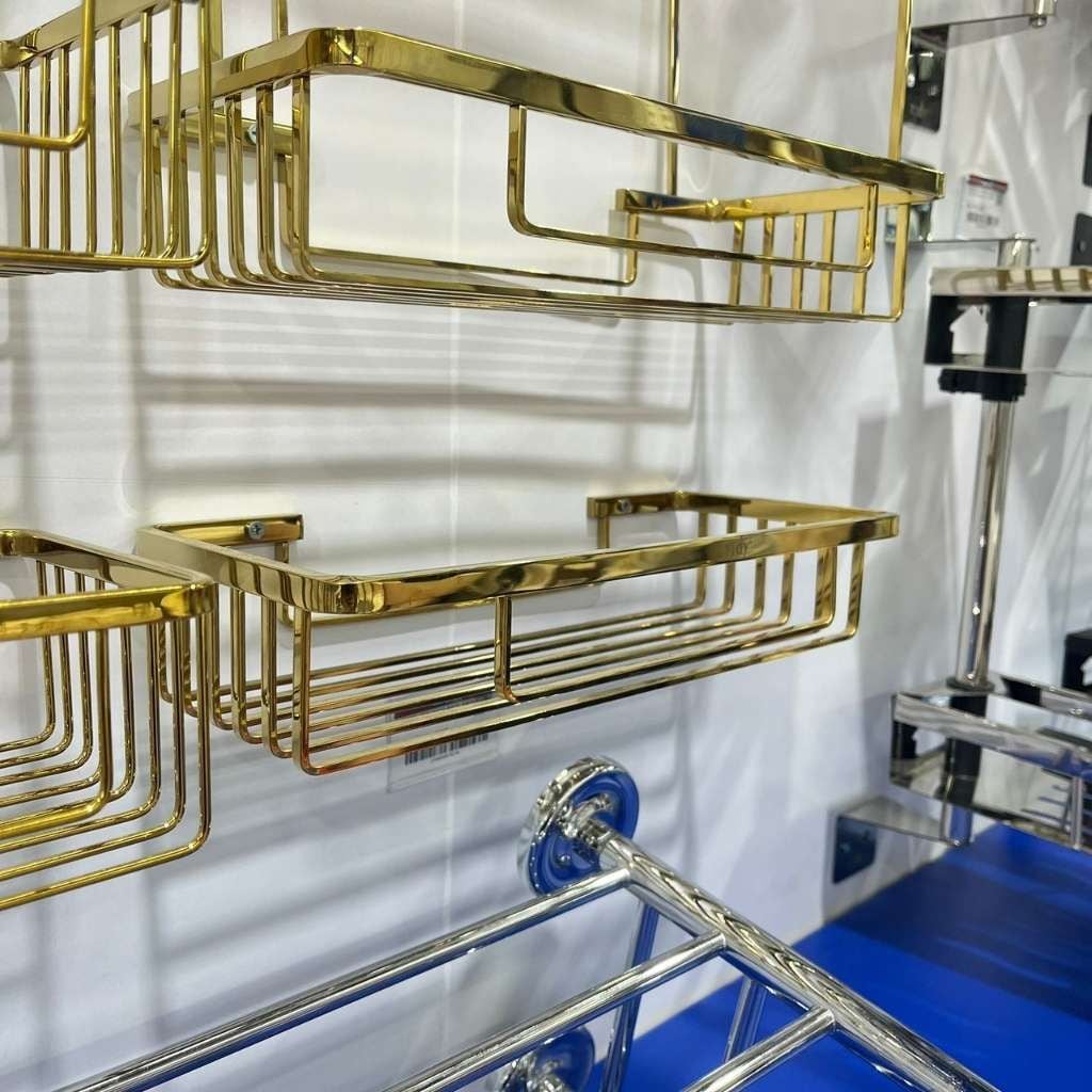 Tidy Rak Dinding Kamar Mandi Single XBT-0429 Gold visual 2