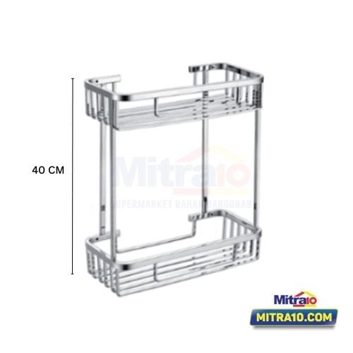 Tidy Rak Dinding Multifungsi 2 Susun XBT-0429-2 40 x 20 x 30 cm Chrome visual 2