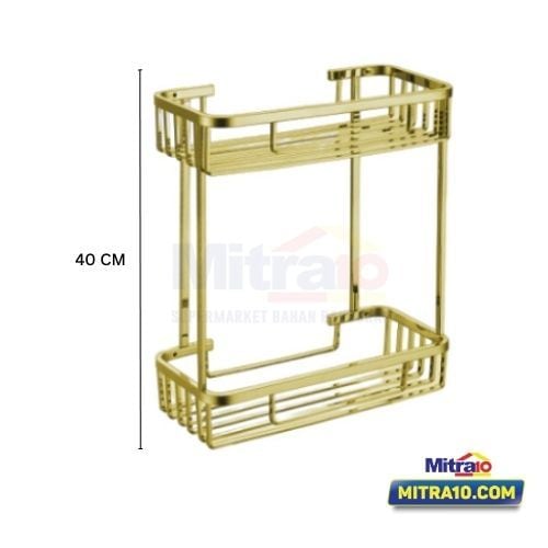 Tidy Rak Peralatan Mandi 2 Susun XBT-0429-2 Gold visual 2