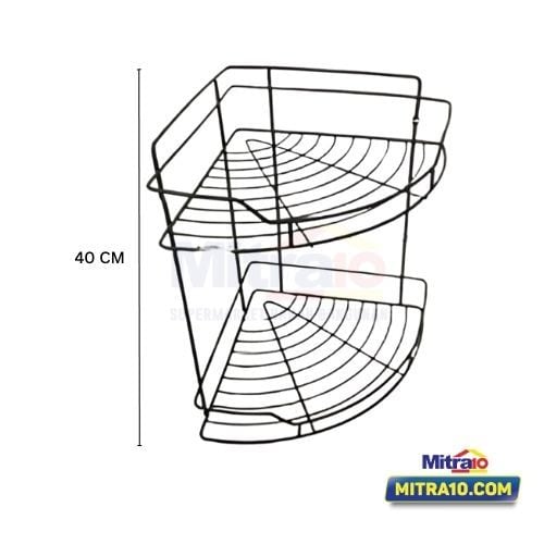 Tidy Rak Sudut Peralatan Sabun 2 Susun XBT-917B 23x14 x 23 cm Hitam visual 2