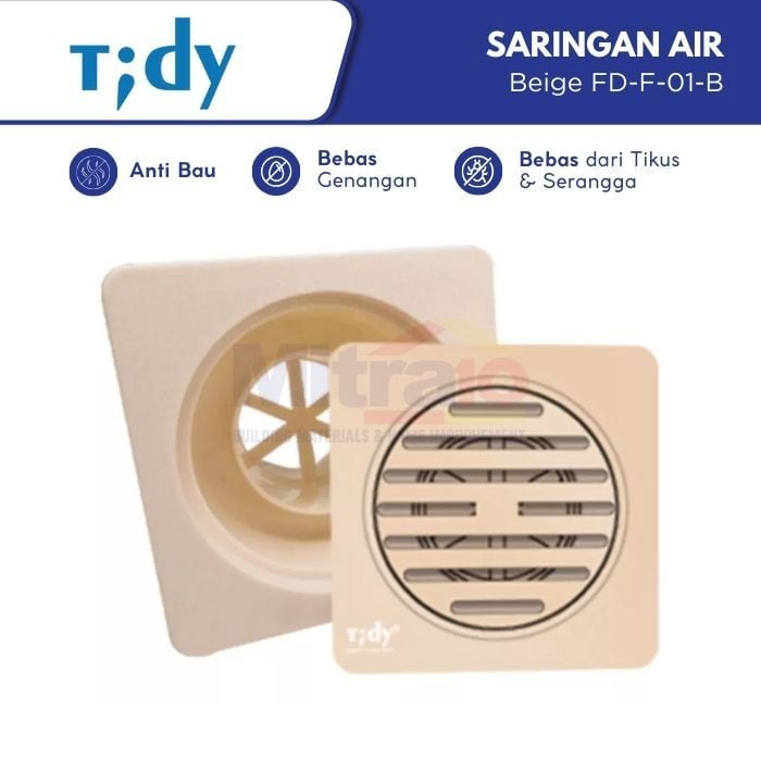 Tidy Saringan Air Kamar Mandi FD-F-01-B 11 × 11 cm Krem visual 2