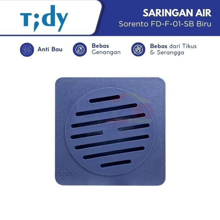 Tidy Saringan Air Kamar Mandi FD-F-01-PP 11 × 11 cm Biru visual 2