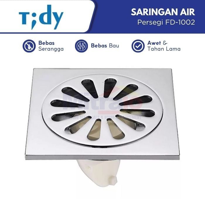 Tidy Saringan Air Kamar Mandi Persegi FD-1002 11 cm x 11 cm visual 2