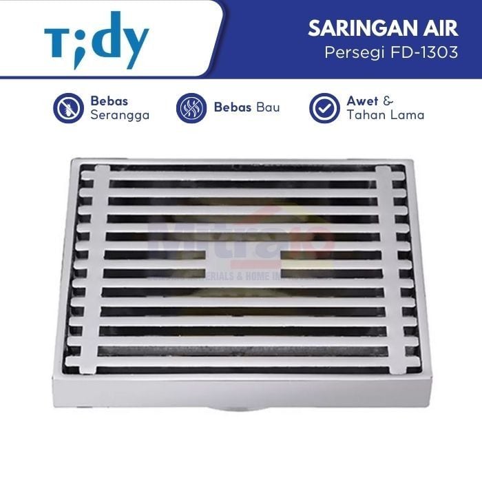 Tidy Saringan Air Kamar Mandi Persegi FD-1303 11 cm x 11 cm visual 2