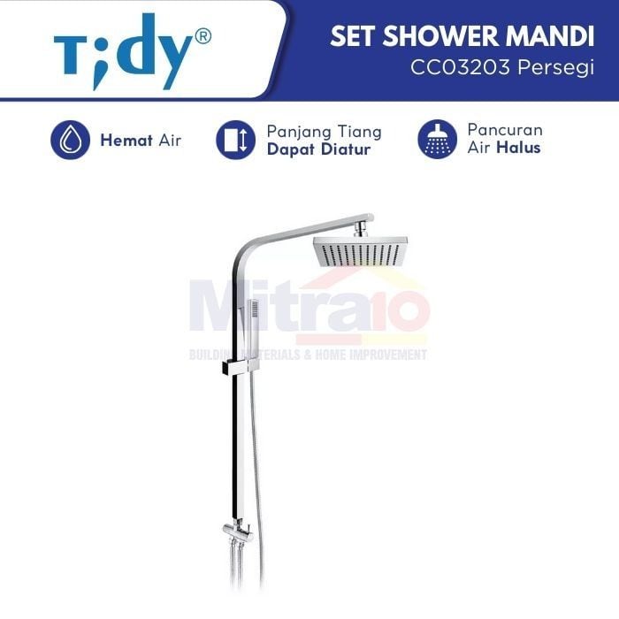 Tidy Shower Tiang Stainless Kolom Persegi CC03203 (Set) visual 2