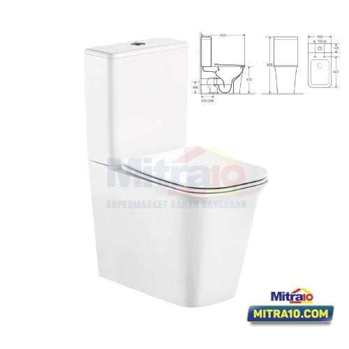 Tidy Toilet duduk Dua Bagian Figo 1222A Putih visual 2
