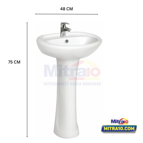 Tidy Wastafel Dengan Kaki FSB0440 42cm x 48cm x 75cm Putih visual 2