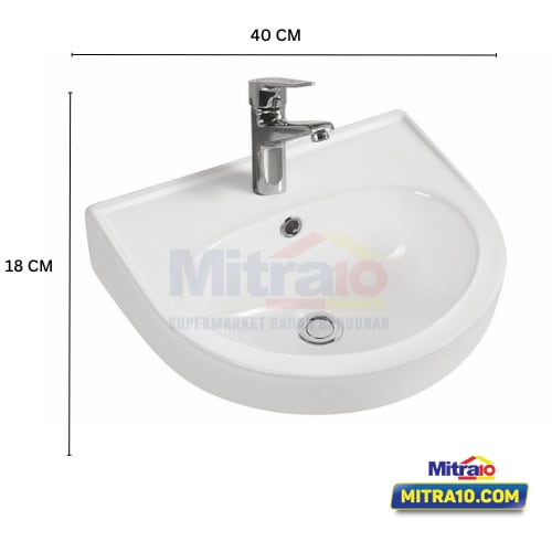 Tidy Wastafel Gantung FSB 0439 40 × 36 × 15 cm Putih visual 2