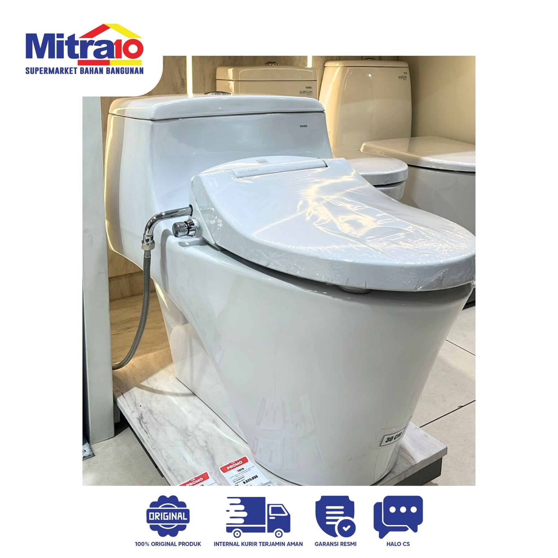 Toto Closet Satu Bagian CW823RJ RimlessTLT+TC281SET Putih visual 2