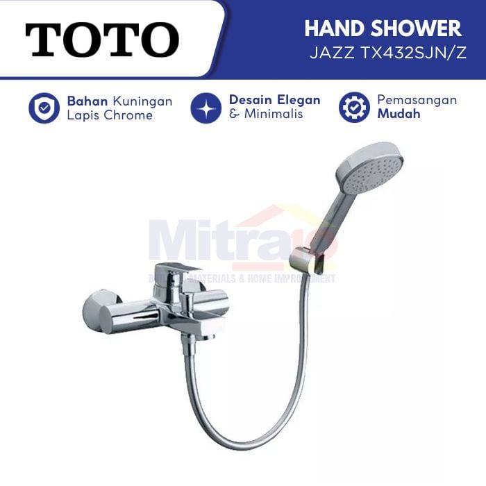 Toto Hand Shower + Kran Bathtub Air Panas Dingin Jazz TX432SJN/Z (Set) visual 2