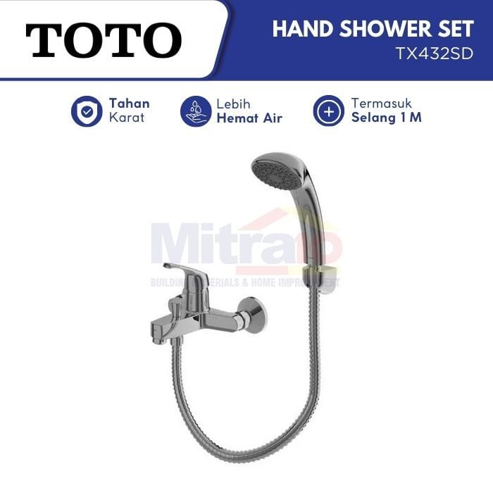 Toto Hand Shower + Kran Bathtub Air Panas Dingin TX432SD visual 2