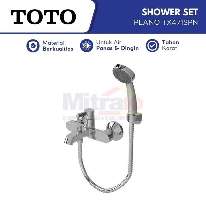 Toto Hand Shower + Kran Bathtub Panas Dingin Plano TX471SPN (Set) visual 2