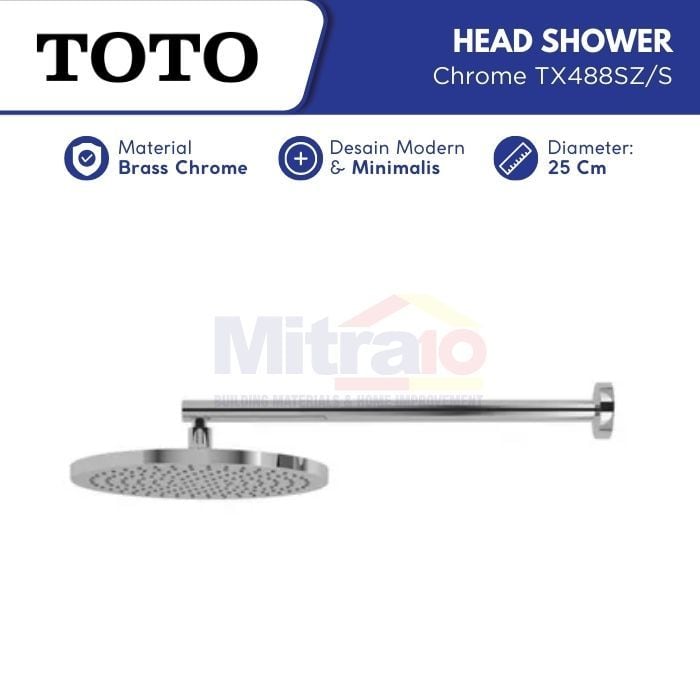 Toto Head Shower Dinding Chrome TX488SZ/S visual 2