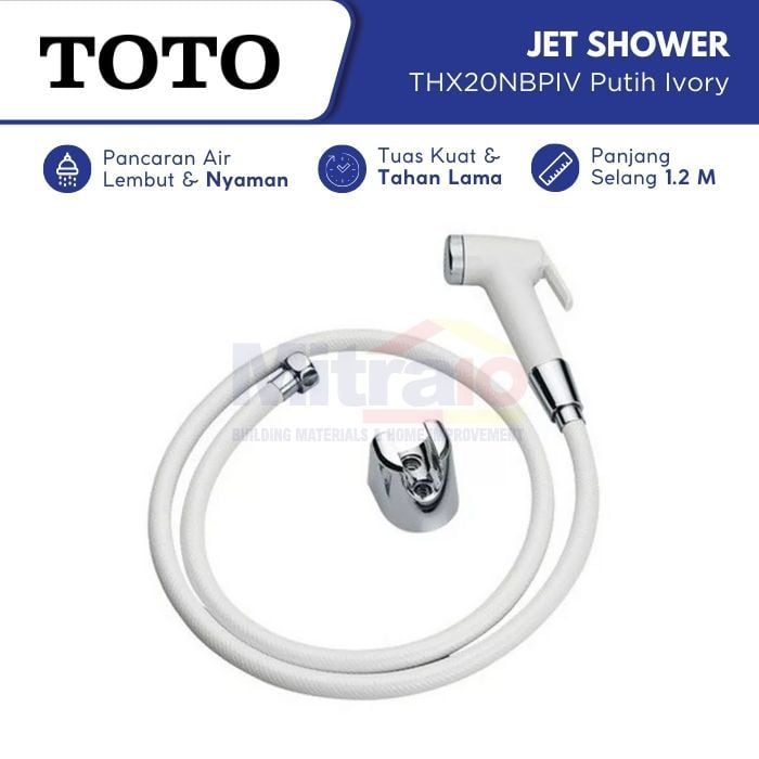 Toto Jet Shower Kloset THX20NBPIV 1.2 m Putih Ivory visual 2