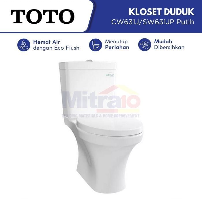 Toto Kloset Duduk 2 Bagian CW631J/SW631JP Putih visual 2