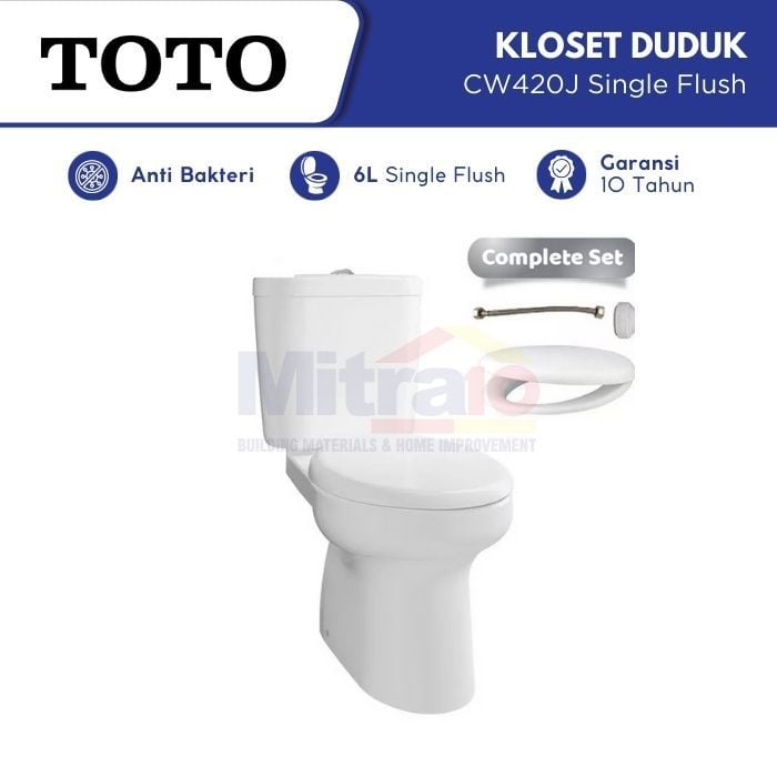 Toto Kloset Duduk Dua Bagian CW420J/SW420JP+TC505 Putih (Set) visual 2