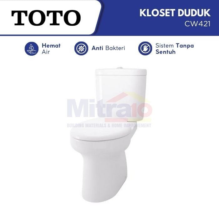 Toto Kloset Duduk Dua Bagian CW421/SW420JEP/420-81S+TC505S Putih visual 2