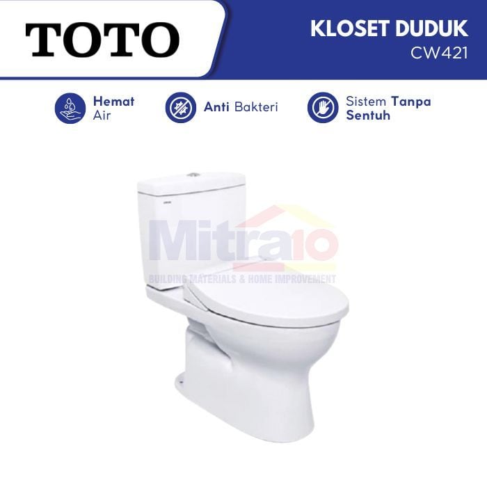 Toto Kloset Duduk Dua Bagian CW421/SW420JEP/420-81S+TCW07S Putih visual 2