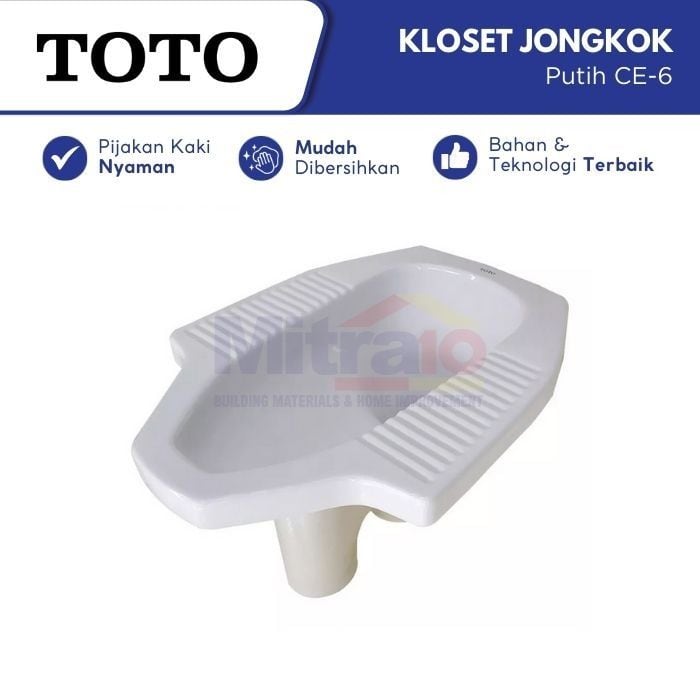 Toto Kloset Jongkok CE-6 Putih visual 2